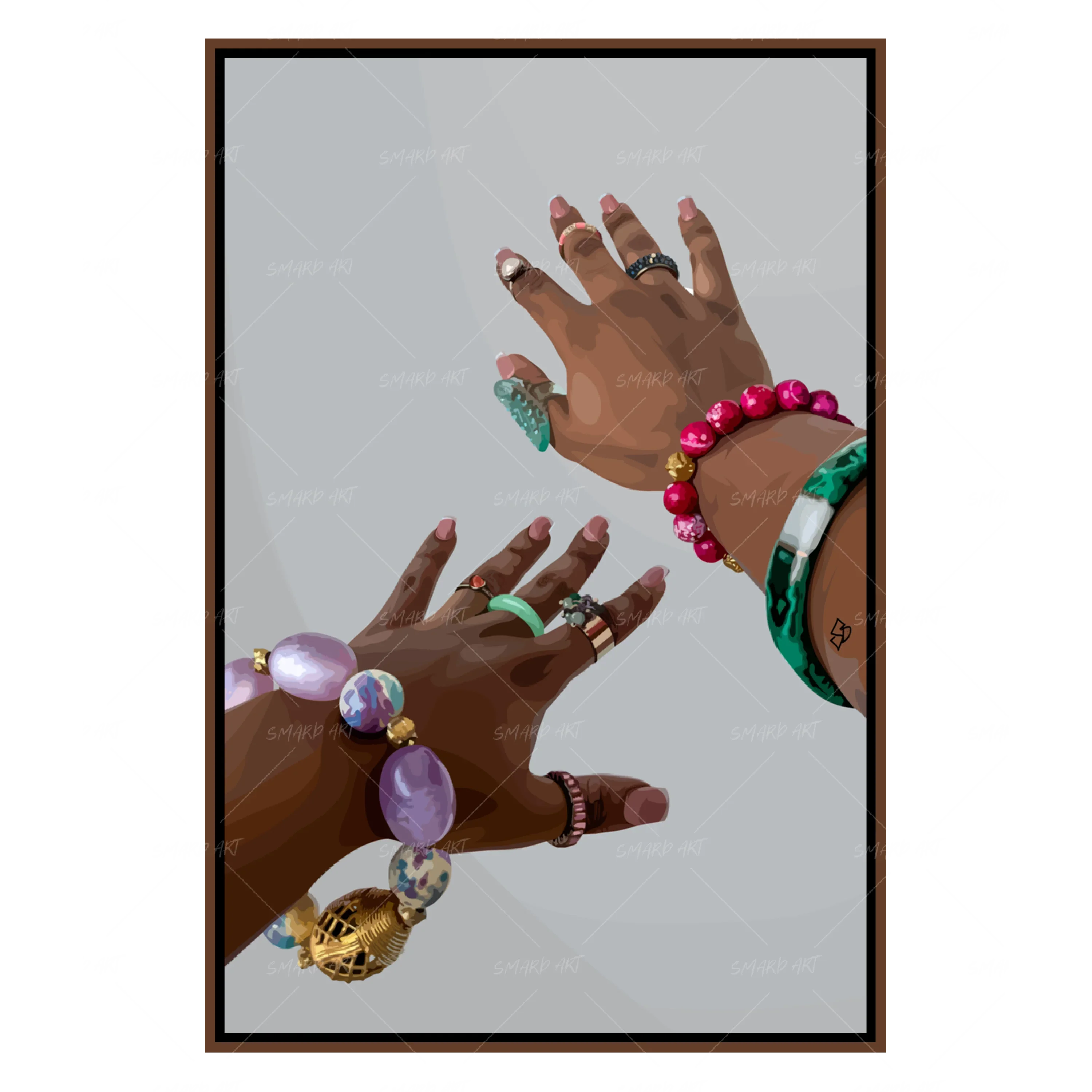Colourful Jewels I (Grey Background)