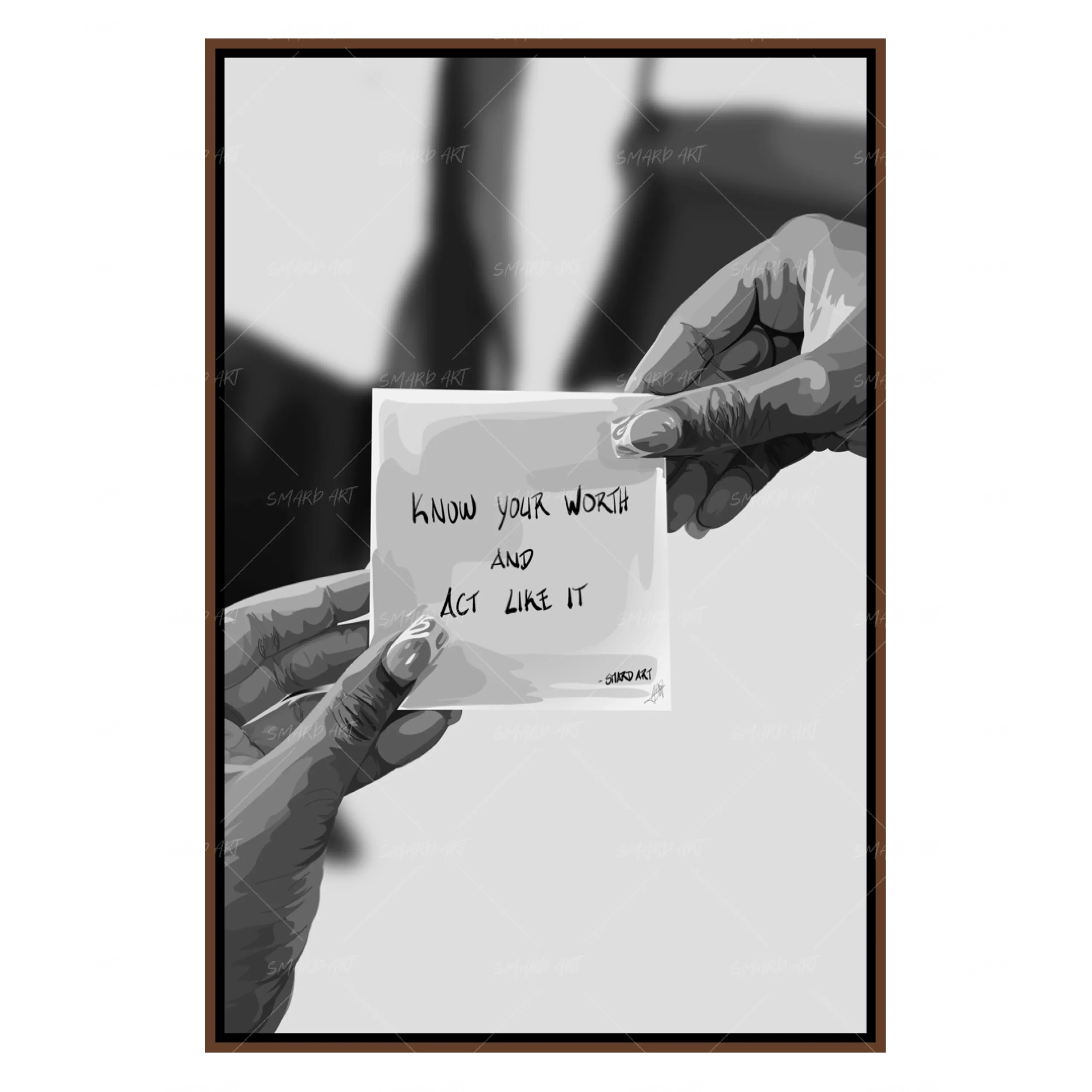 Know Your Worth Quote B&W