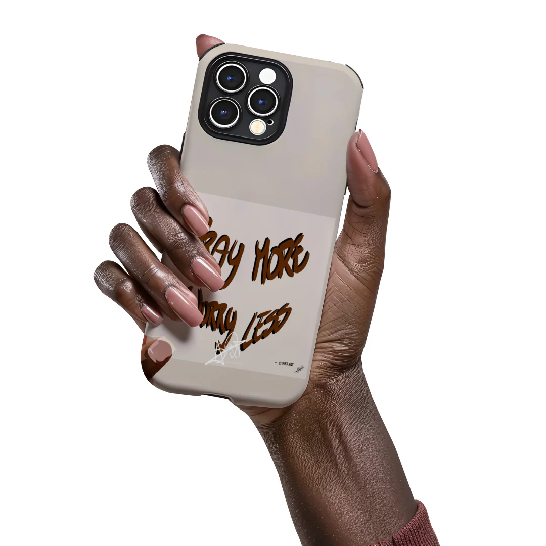 Pray More, Worry Less Phone Case - Image 2